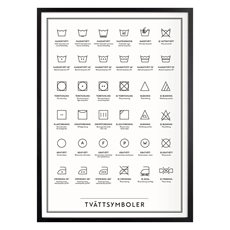 Poster Tvättsymboler